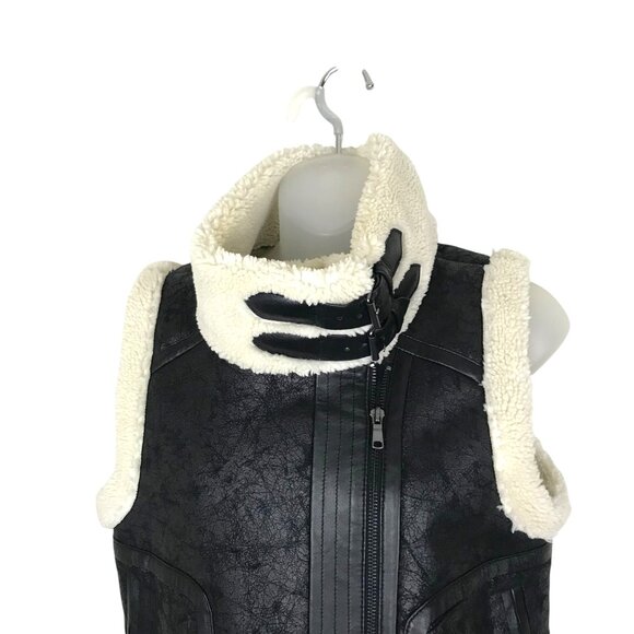 Joie Faux Shearling Lamb Leather Vest Size XS - Picture 4 of 8
